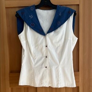 Nautical themed women's vintage top